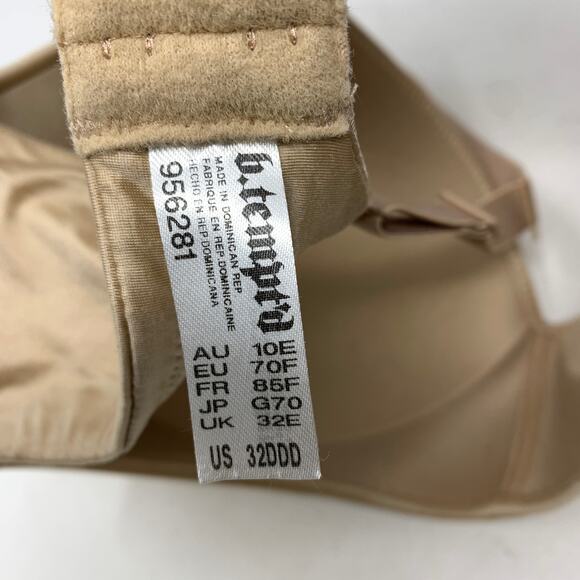 B. Tempt'd by Wacoal Women's Future Foundation Wire Free T-Shirt Bra 32DDD Beige - Picture 4 of 4